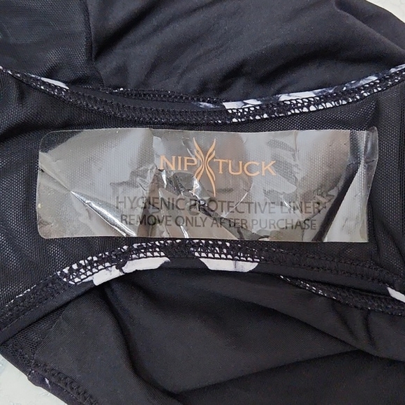 Niptuck Swim Black/Grey Floral Hibiscus High Waist Bikini Bottoms, Size 12 ~ NWT - Picture 9 of 9